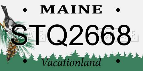 STQ2668 Maine License Plate