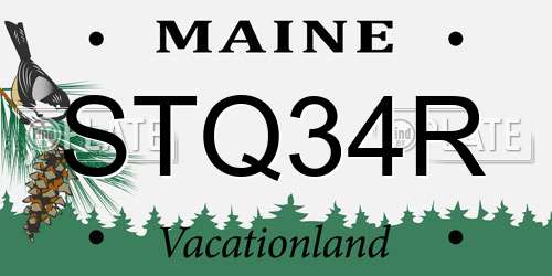 STQ34R Maine License Plate