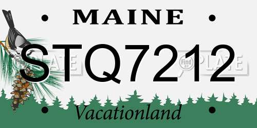 STQ7212 Maine License Plate