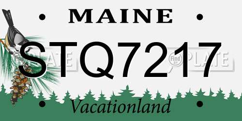 STQ7217 Maine License Plate