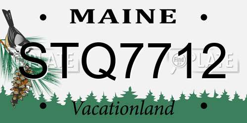 STQ7712 Maine License Plate