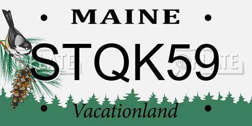 STQK59 Maine License Plate