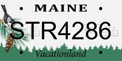 STR4286 Maine License Plate