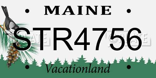 STR4756 Maine License Plate