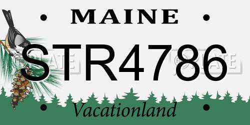 STR4786 Maine License Plate