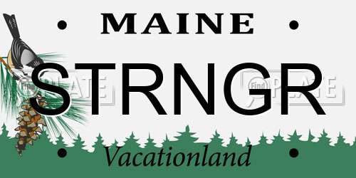 STRNGR Maine License Plate