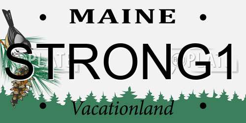 STRONG1 Maine License Plate