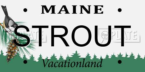 STROUT Maine License Plate