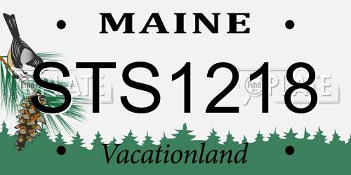 STS1218 Maine License Plate