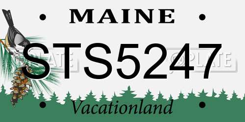 STS5247 Maine License Plate