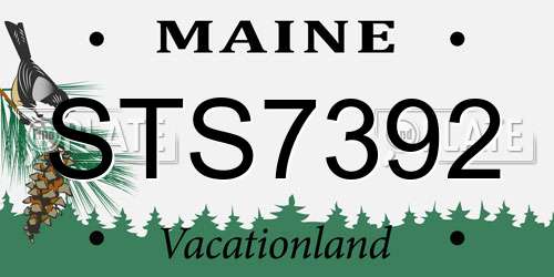 STS7392 Maine License Plate