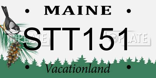 STT151 Maine License Plate
