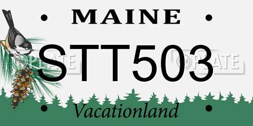 STT503 Maine License Plate