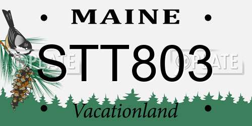 STT803 Maine License Plate