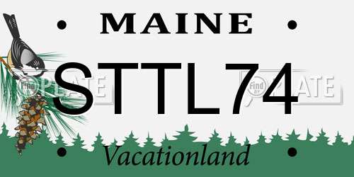 STTL74 Maine License Plate