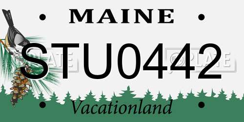 STU0442 Maine License Plate