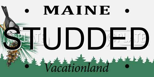 STUDDED Maine License Plate