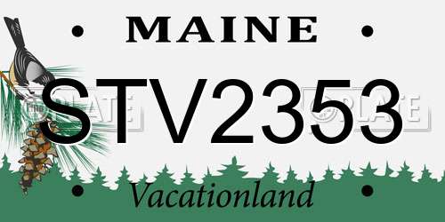 STV2353 Maine License Plate