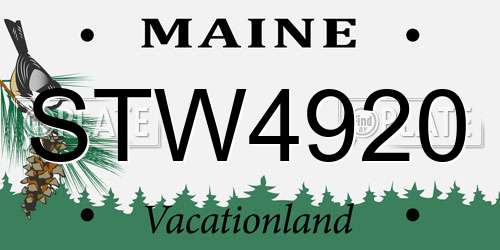 STW4920 Maine License Plate