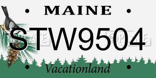 STW9504 Maine License Plate