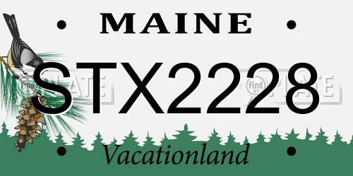 STX2228 Maine License Plate