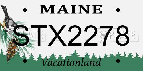 STX2278 Maine License Plate