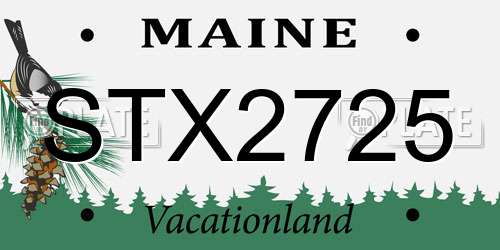 STX2725 Maine License Plate