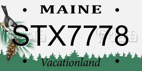 STX7778 Maine License Plate
