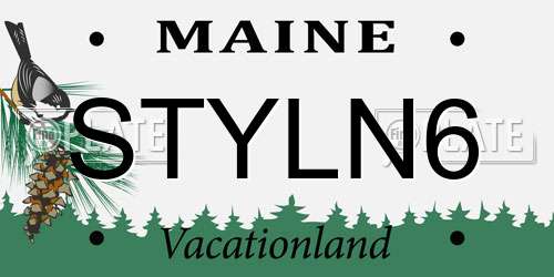 STYLN6 Maine License Plate