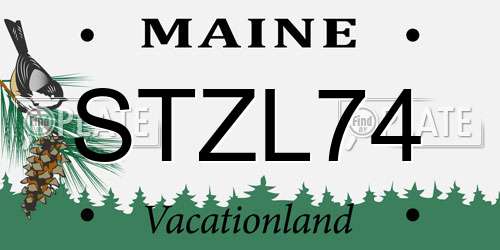 STZL74 Maine License Plate