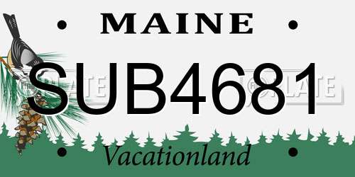 SUB4681 Maine License Plate