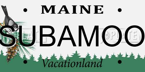 SUBAMOO Maine License Plate