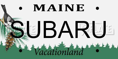SUBARU Maine License Plate