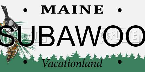 SUBAWOO Maine License Plate