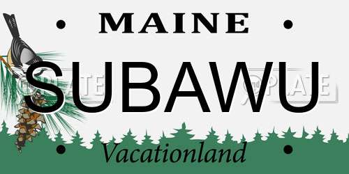 SUBAWU Maine License Plate
