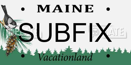 SUBFIX Maine License Plate