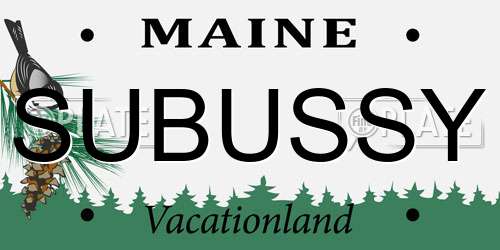 SUBUSSY Maine License Plate