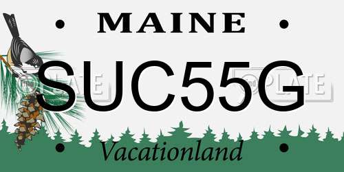 SUC55G Maine License Plate