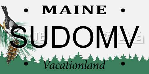 SUDOMV Maine License Plate