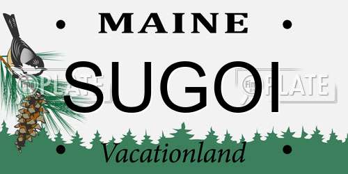 SUGOI Maine License Plate