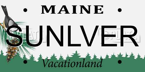 SUNLVER Maine License Plate