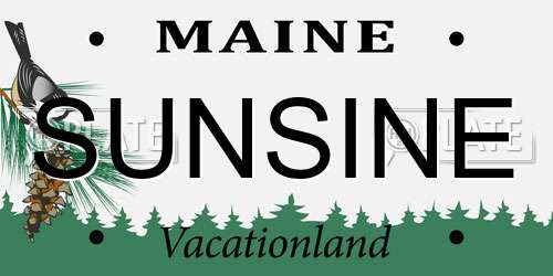 SUNSINE Maine License Plate