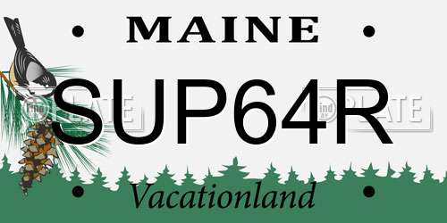 SUP64R Maine License Plate