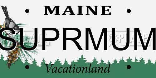 SUPRMUM Maine License Plate