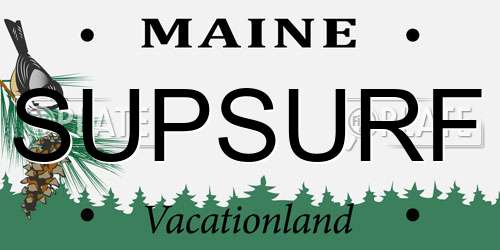 SUPSURF Maine License Plate