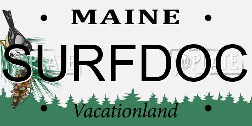 SURFDOC Maine License Plate
