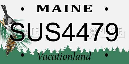 SUS4479 Maine License Plate