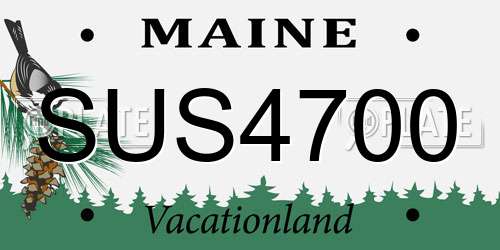 SUS4700 Maine License Plate