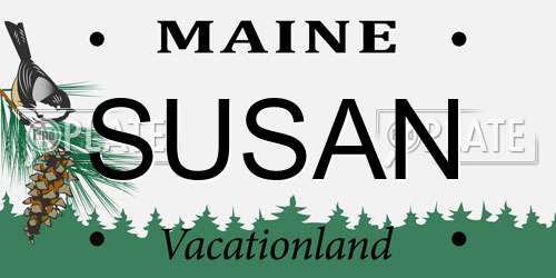 SUSAN Maine License Plate