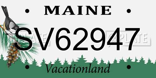 SV62947 Maine License Plate